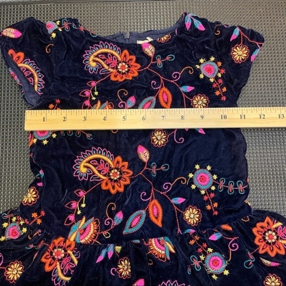Peek Kids Velvet Embroidered Dress Size XS(2-3) - Picture 7 of 8
